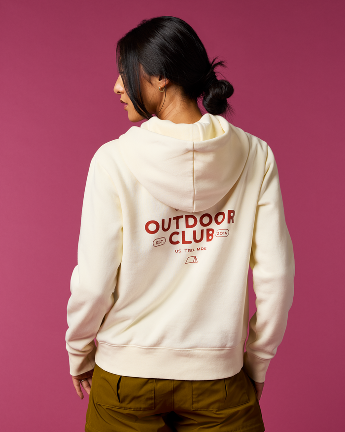 Outdoor Club Hoodie - Women's, Bone, Model Tiff