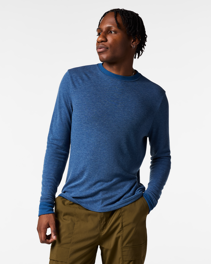 Perenne Long-Sleeve Shirt - Men's, Deep Sea, Model Anson