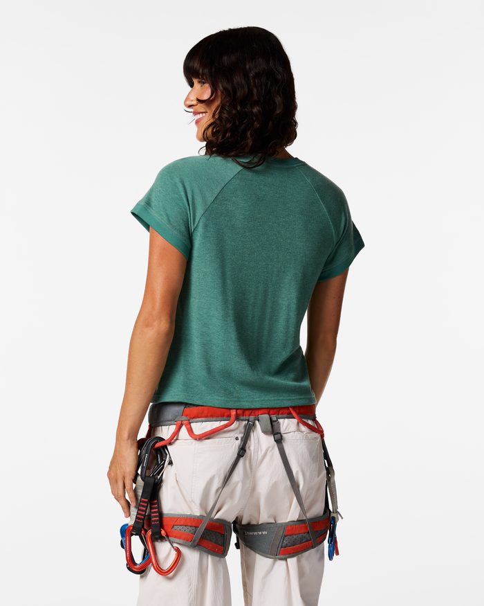 Perenne Short-Sleeve Shirt - Women's, Juniper, Model Lola