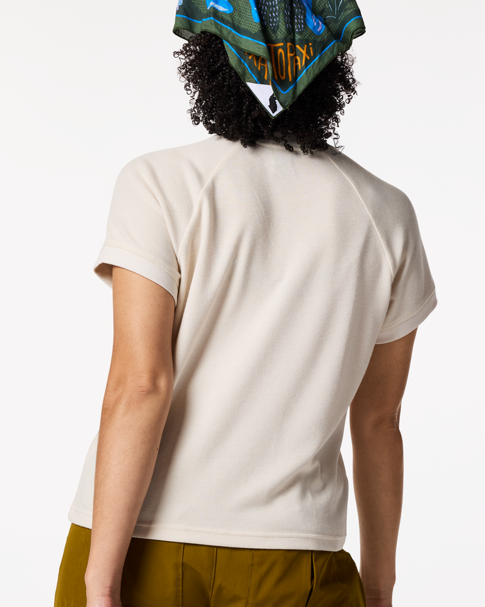 Perenne Short-Sleeve Shirt - Women's, Cream, Model Kalu