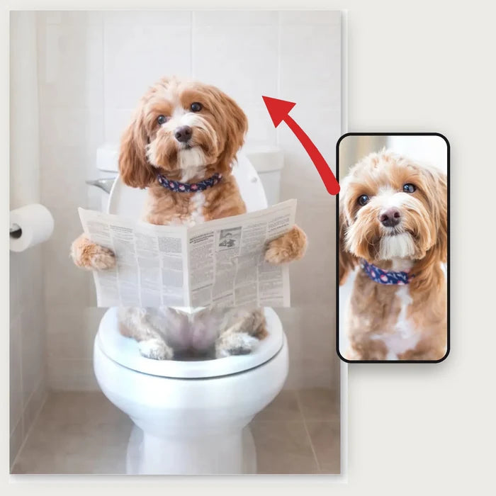 Pet on the Toilet - Personalized Poster