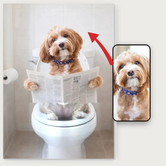 Pet on the Toilet - personaliseret plakat
