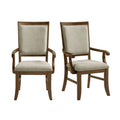 Phillipe - Dining Arm Chair With Fabric (Set of 2) - Cherry And Gray