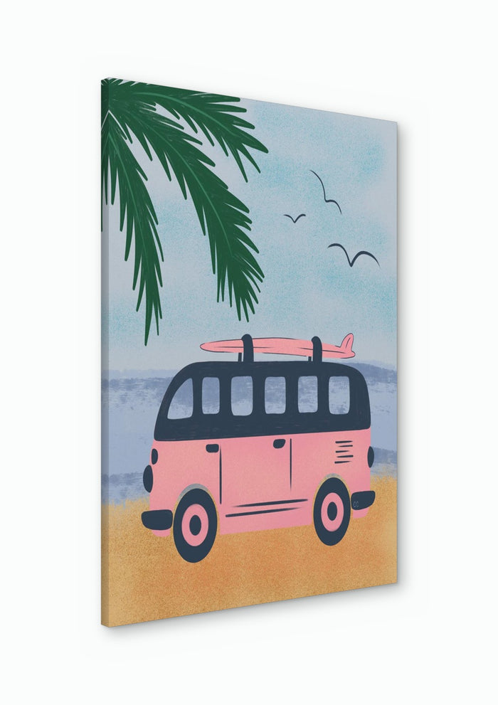 Pink Beach Camper - Carrie Cantwell