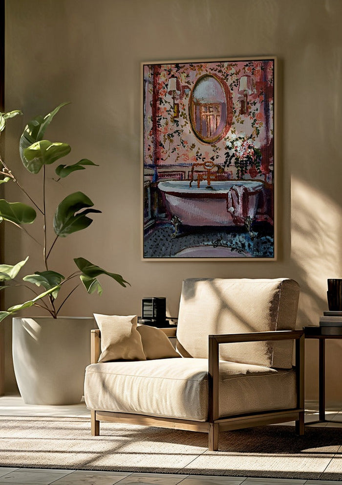 Pink chinoiserie bathroom - Mariam De Giorgio