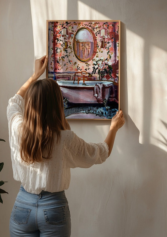 Pink chinoiserie bathroom - Mariam De Giorgio
