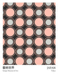 Poster featuring a pattern of pink and gray dots, labeled "Sompo Museum of Art, Japan" for the Pink Dots Exhibition.