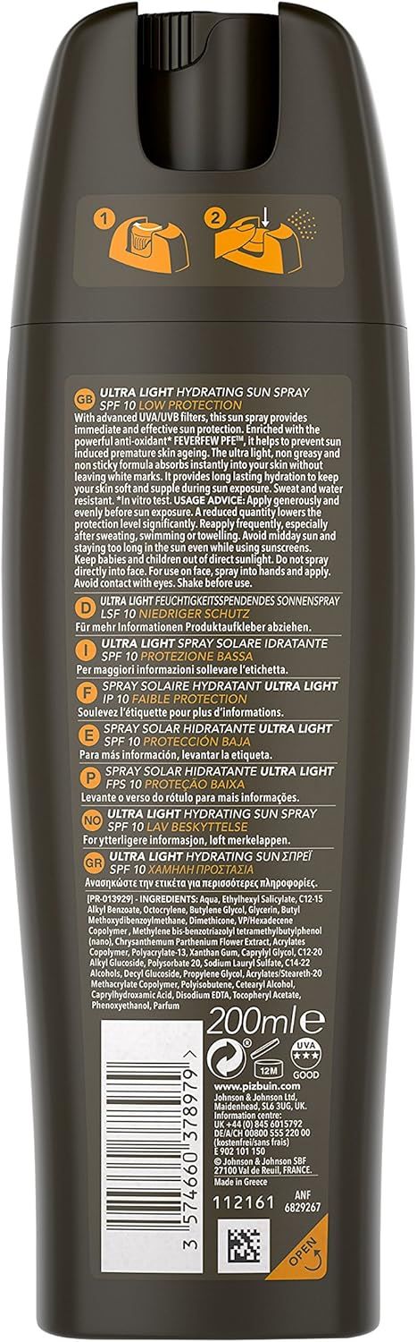 Piz Buin In Sun Lotion SPF10 200ml