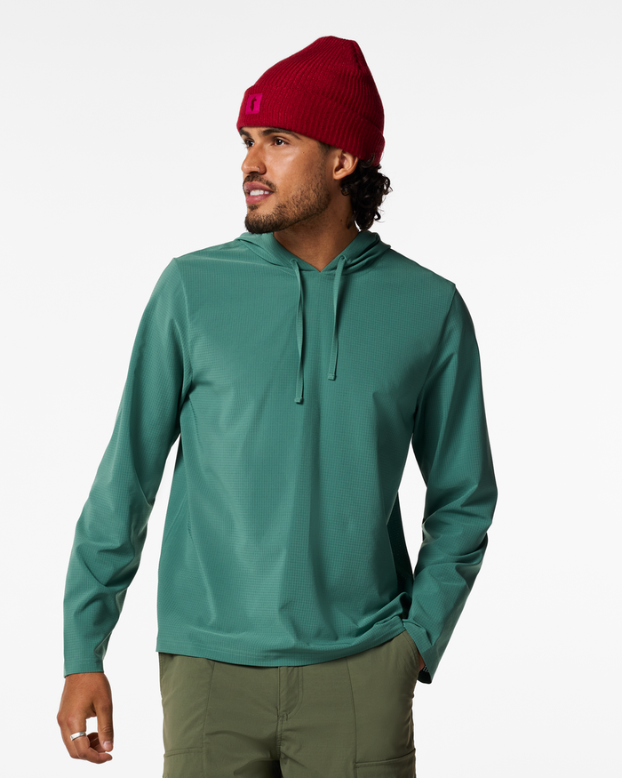 Pulso Tech Hoodie - Men's, Juniper, Model Pedro
