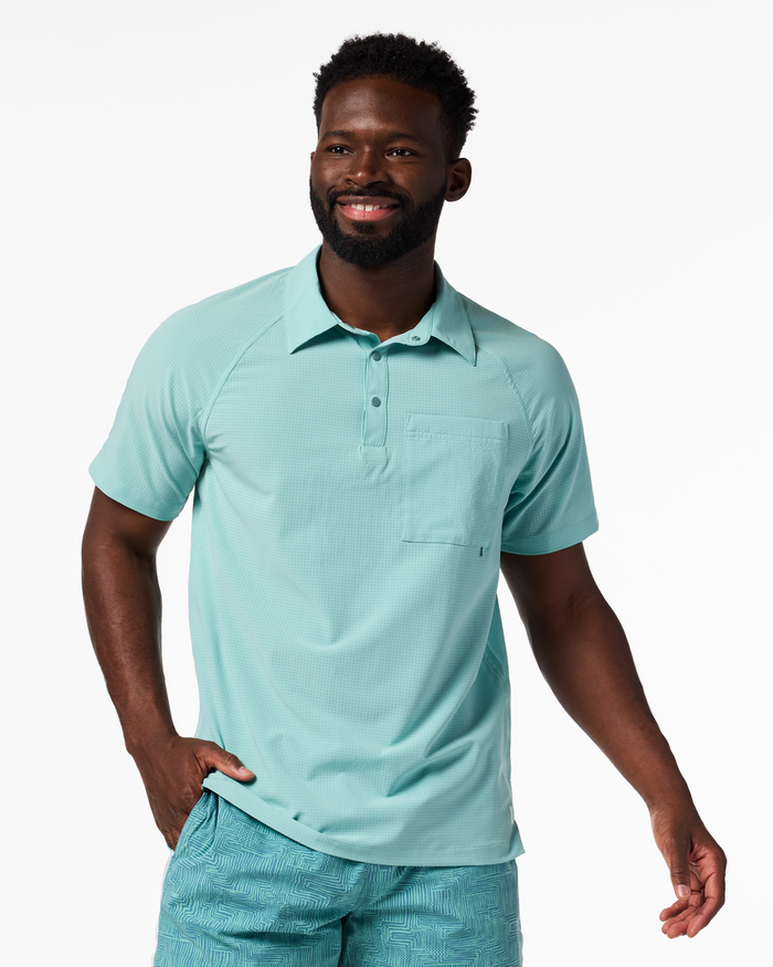 Pulso Tech Polo - Men's, Tide Pool, Model Kirk