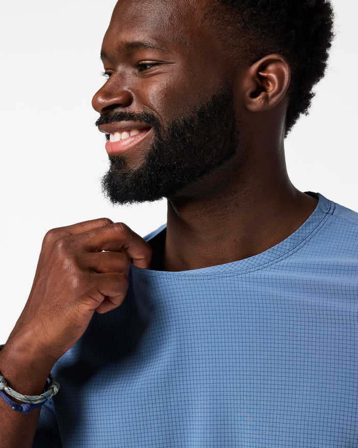 Pulso Tech T-Shirt - Men's, Steel Blue, Model Kirk