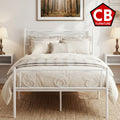 QASIM White 35" Height Platform Bed