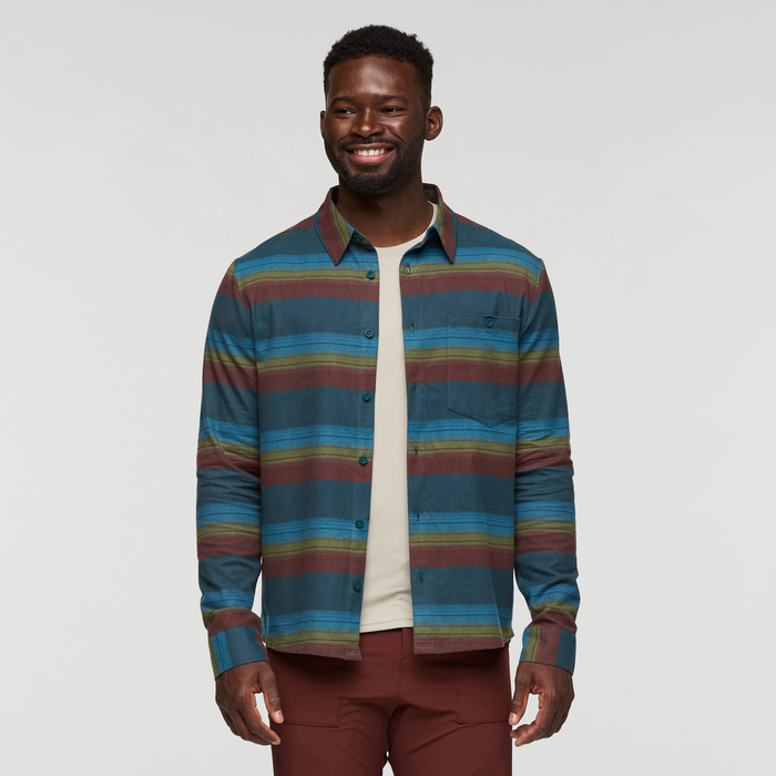 Quedo Flannel Shirt - Men's, Abyss Stripes, Model Kirk