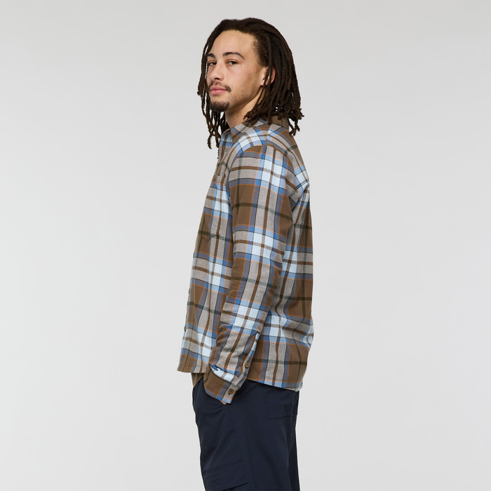 Quedo Flannel Shirt - Men's, Dune Plaid, Model Kai