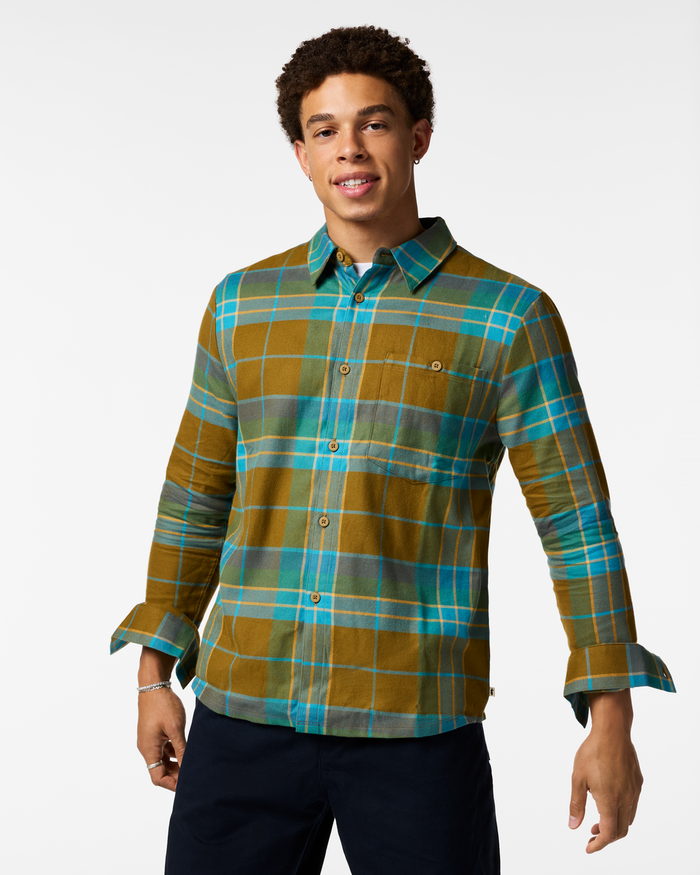 Quedo Flannel Shirt - Men's, Log Cabin Plaid, Model Luke