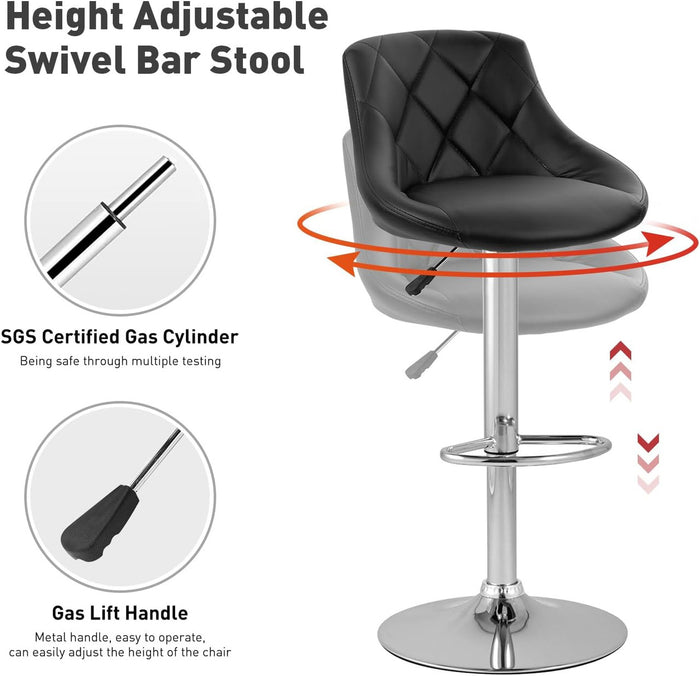 RAYLY Black 18" Wide Adjustable Height Barstool