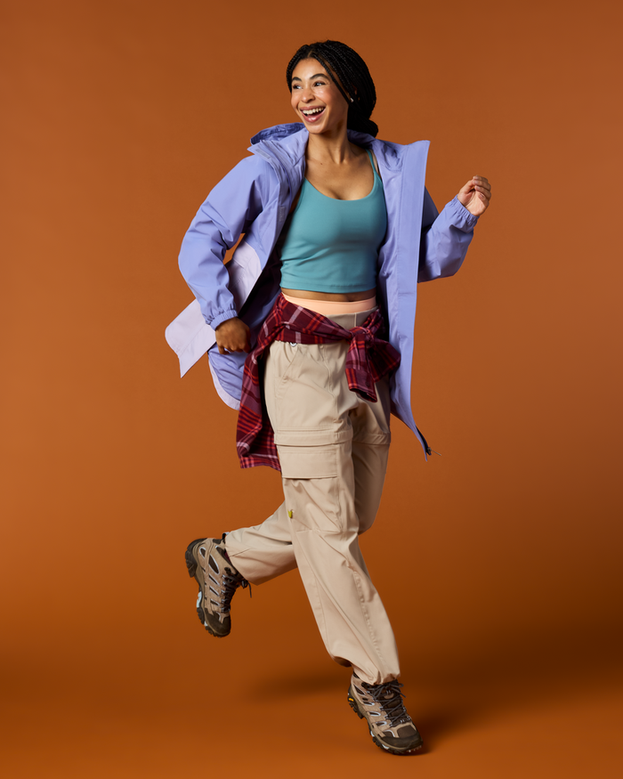 Rayu Rain Parka - Women's, Aster/Moonbeam, Model Kalu