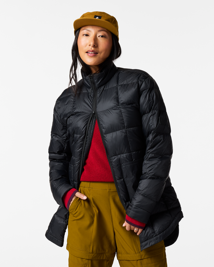 Repleto Down Long Jacket - Women's, Cotopaxi Black, Model Tiff