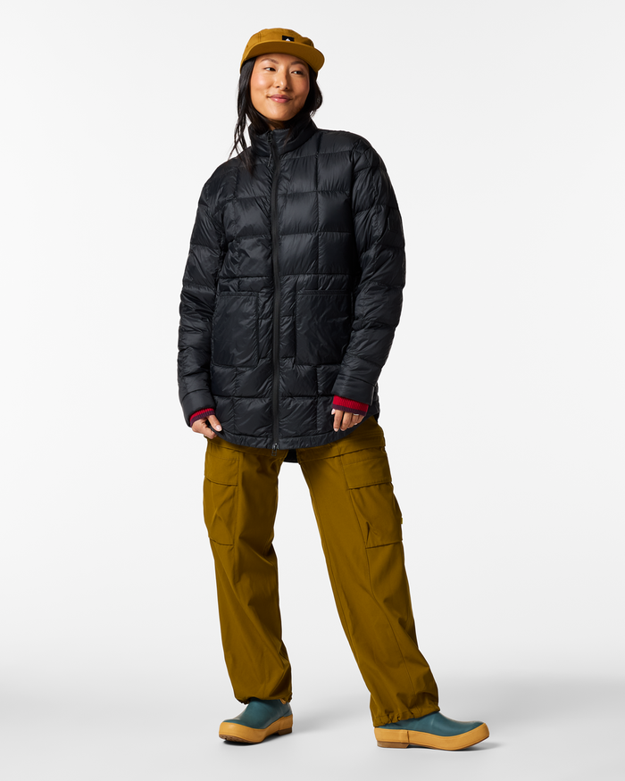 Repleto Down Long Jacket - Women's, Cotopaxi Black, Model Tiff