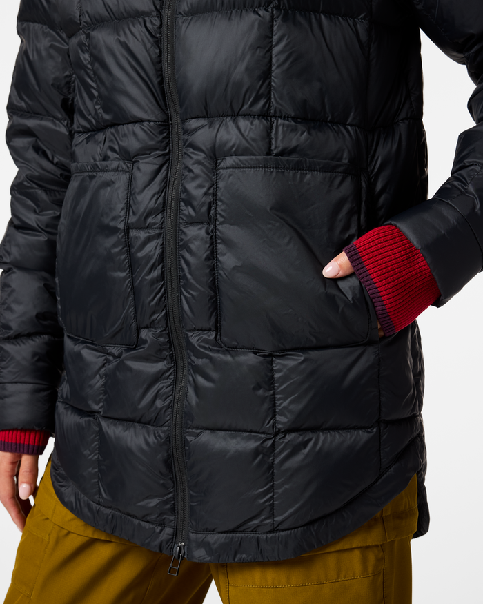 Repleto Down Long Jacket - Women's, Cotopaxi Black, Model Tiff