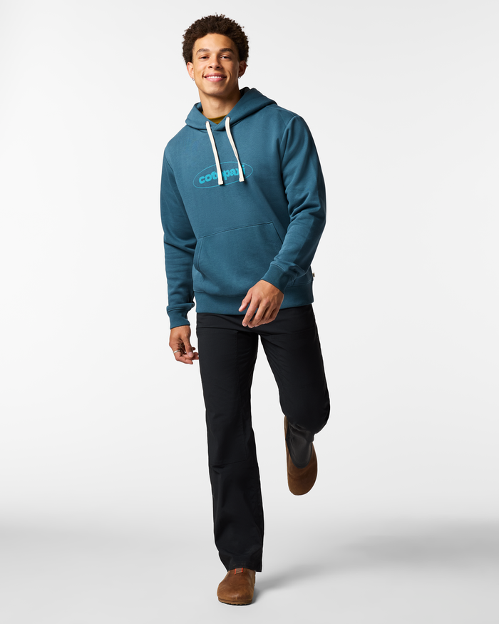 Retro Pullover Hoodie - Men's, Ocean, Model Luke