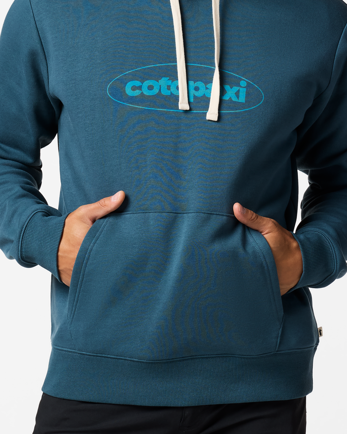 Retro Pullover Hoodie - Men's, Ocean, Model Luke