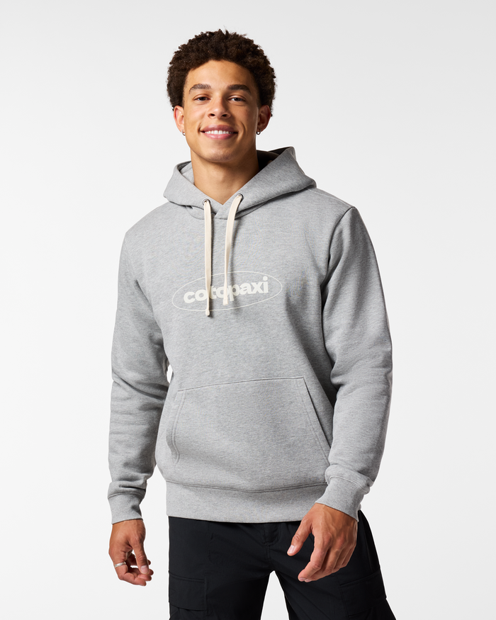 Retro Pullover Hoodie - Men's, Heather Grey, Model Luke