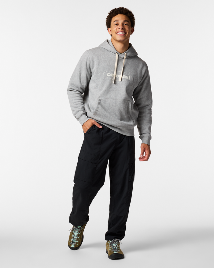 Retro Pullover Hoodie - Men's, Heather Grey, Model Luke