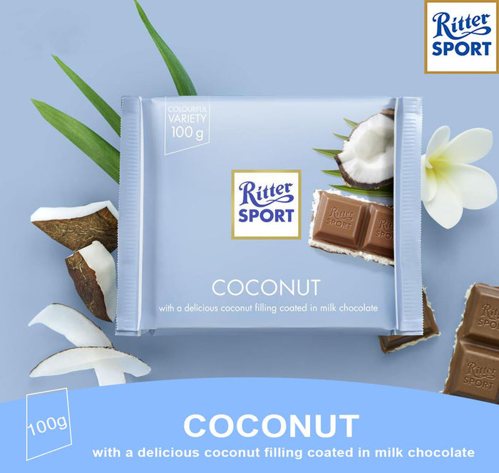 Ritter Sport Milk Chocolate with Coconut 100g