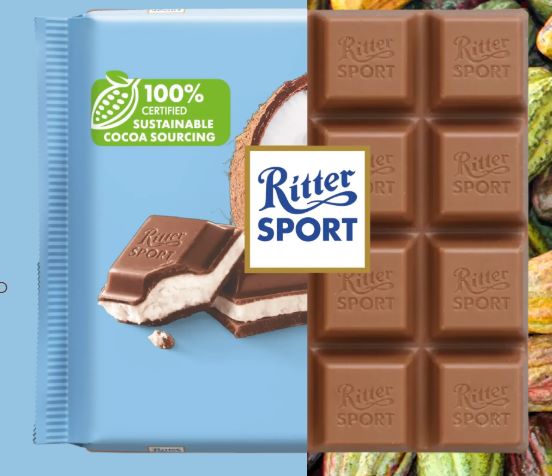 Ritter Sport Milk Chocolate with Coconut 100g