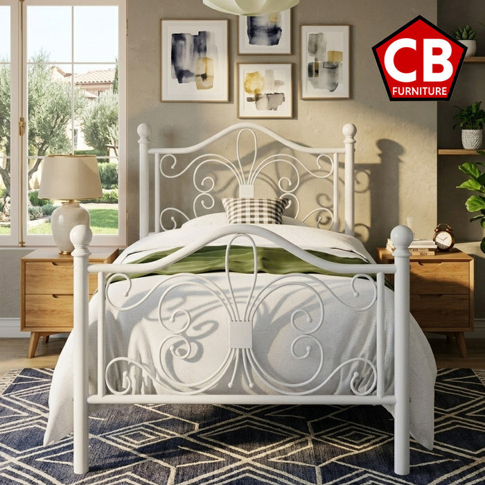 ROSALIND White 46" Height Platform Bed