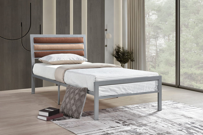 SALADO Gray Metal 38" Height Platform Bed