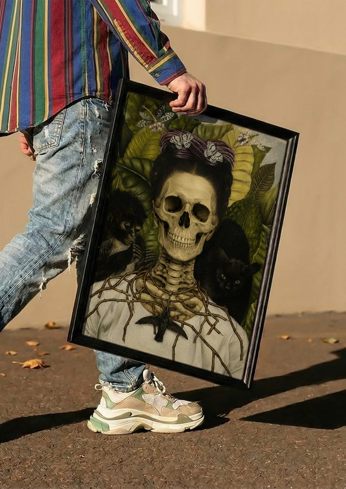 Santa Muerte, A Tribute to Frida Kahlo's Self-Portrait - Devour Art