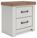 Savonport - Two Drawer Night Stand - White / Brown