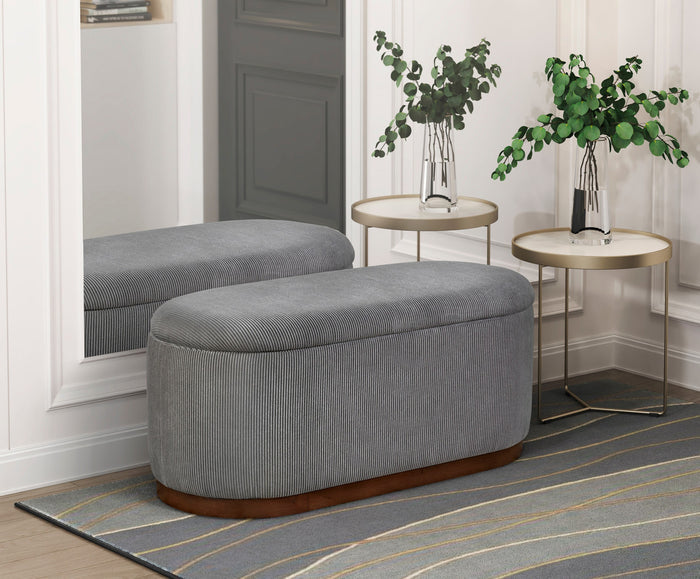 SCARLETT Gray Storage Bench