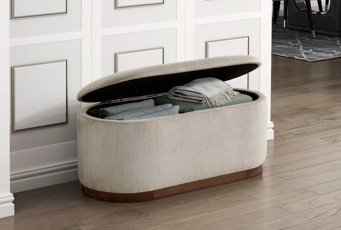 SCARLETT Taupe Storage Bench