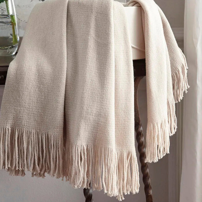 SEALAND Cream 50" x 60" Decorative Throw
