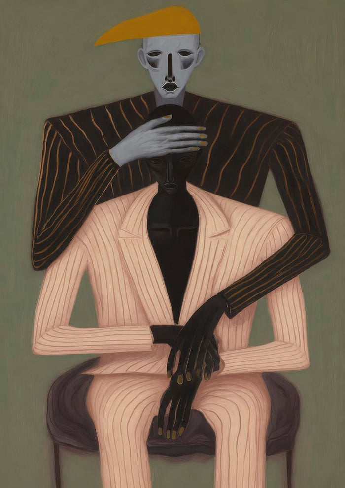 Second Face masked figure portrait poster by Martin Zen