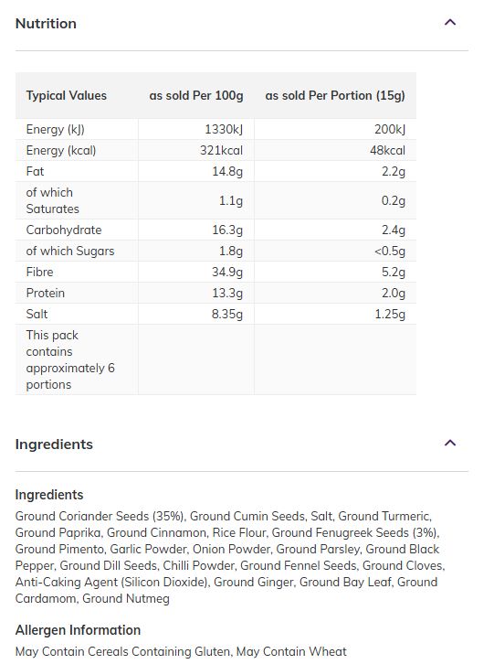 Sharwoods Medium Curry Powder 102g