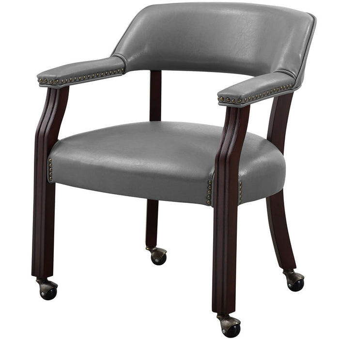 SHOWDOWN Gray 25" Wide x 25" Depth Arm Chair with Casters
