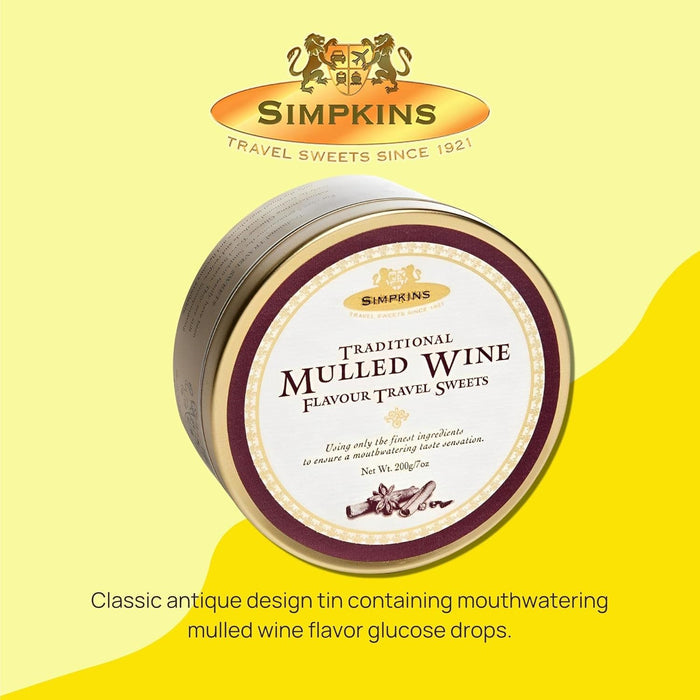 Simpkins Classic Mulled Wine Flavour Travel Sweets 200g