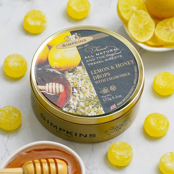 Simpkins Honey & Lemon Drops with Chamomile Flavor Candy 175g