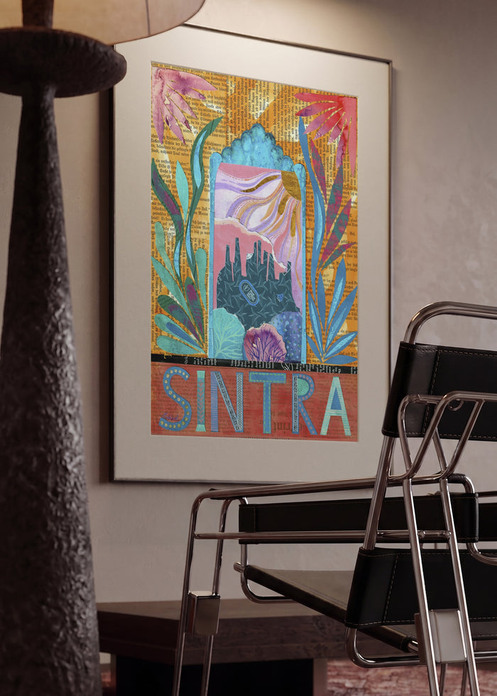 Sintra Dream by Enikő Marosváry-Kramcsák in a mounted frame in a modern interior