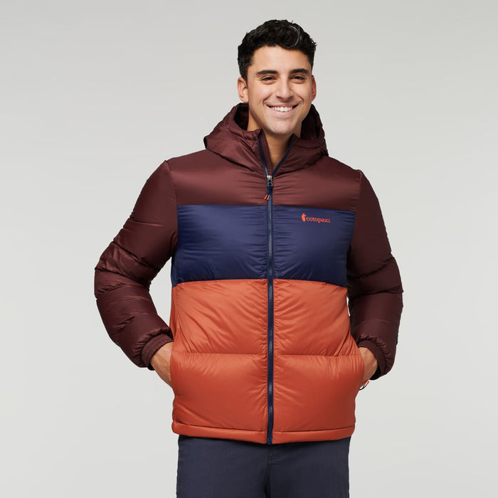 Solazo Hooded Down Jacket - Men's, Chestnut/Spice, Model Munther