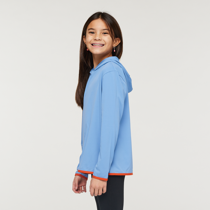 Sombra Sun Hoodie - Kids', Lupine, Model Scarlett