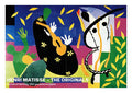 Colorful abstract collage with bold shapes and figures from Sorrow of The King 1952 by Henri Matisse.