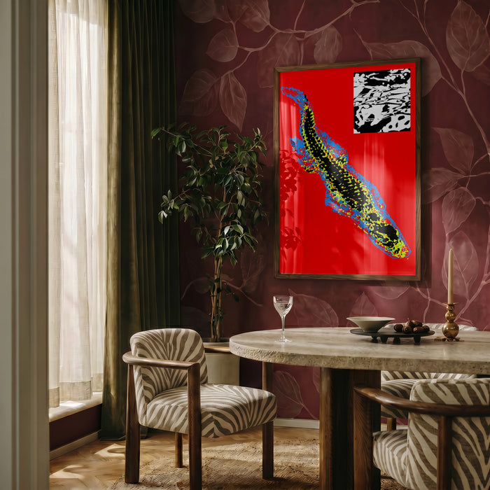 Swimming in Red by Francisco Gualter in interior setting