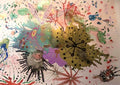 Sylvia’s dream by Debbie Seenan - sea urchins, seed heads and fronds on a pale blush ground