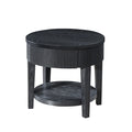 Tate - Round One Drawer End Table - Black