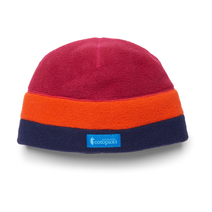 Teca Fleece Beanie, Raspberry Stripes